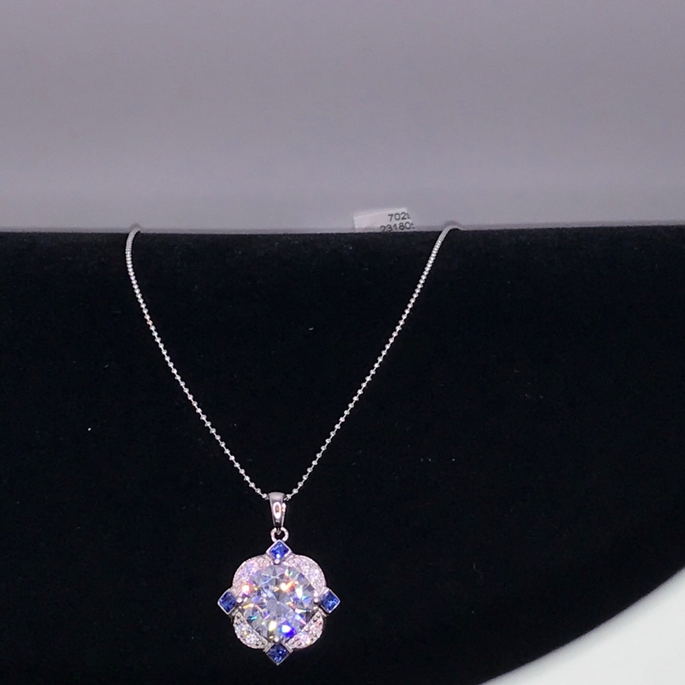 4ct Art Deco Sapphire Pendant - Picture 12 of 14